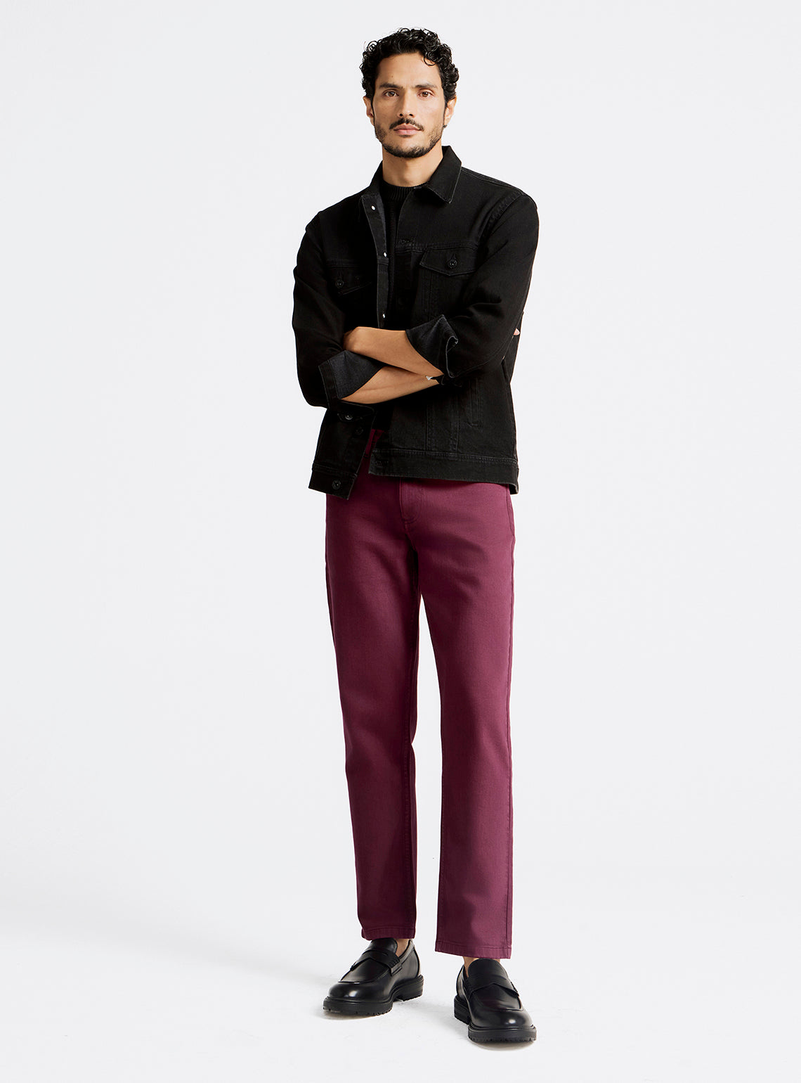 Camelot Burgundy Cotton Blend Jeans