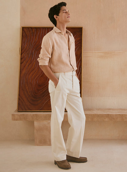 Vanilla Beige Linen Shirt