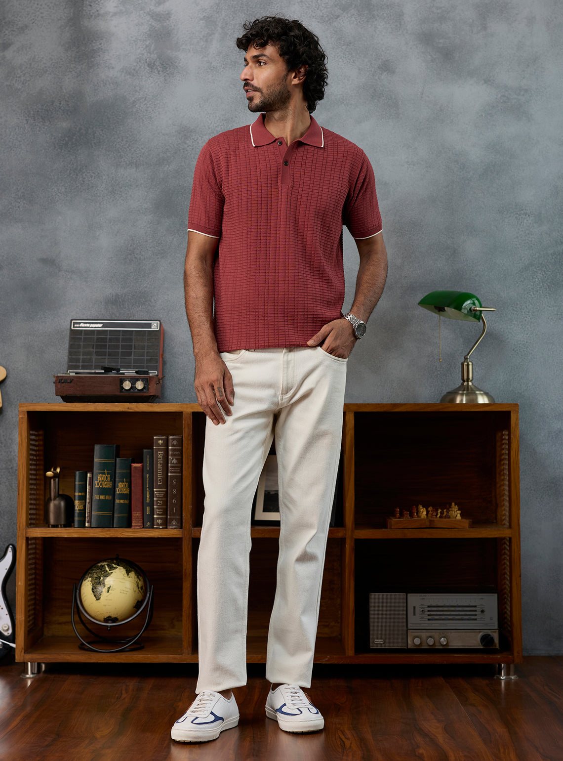 Pink Play Textured Cotton Polo