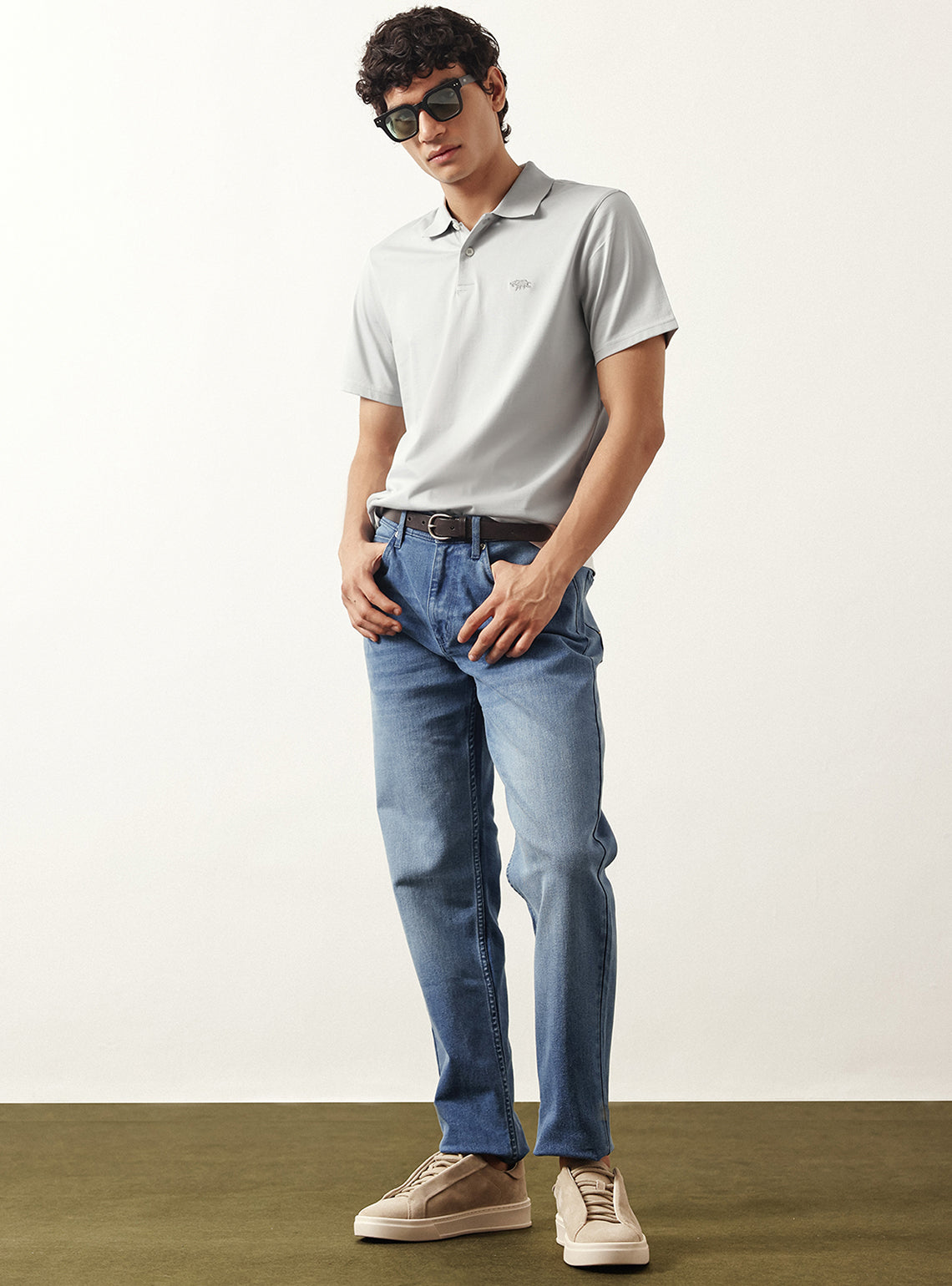 Platinum Grey Cotton Polo