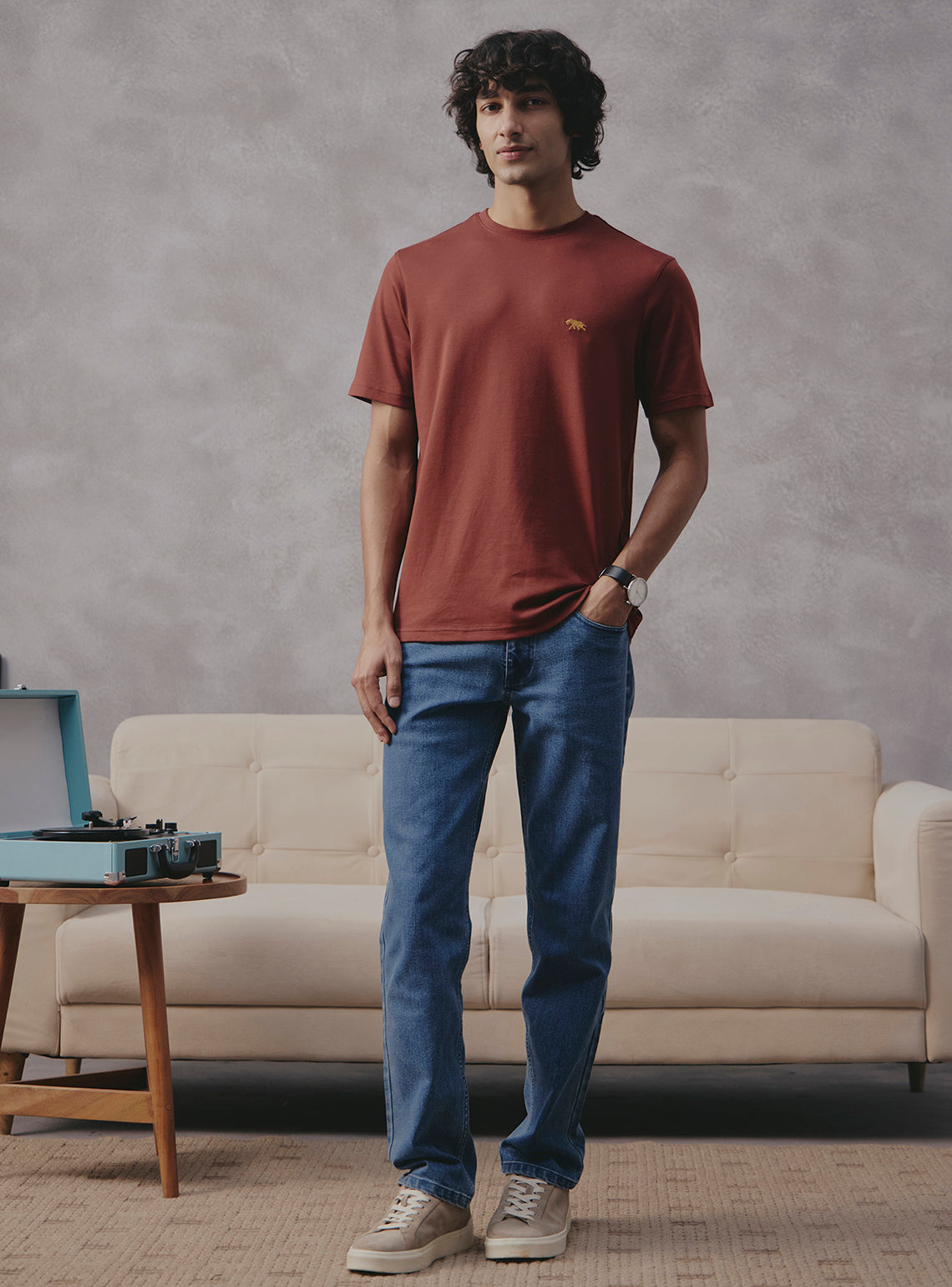 Pepper Brown Supima Cotton Crewneck