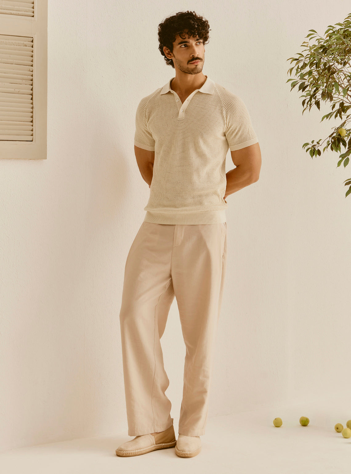 Sardinia Off-White Cotton Knit Polo