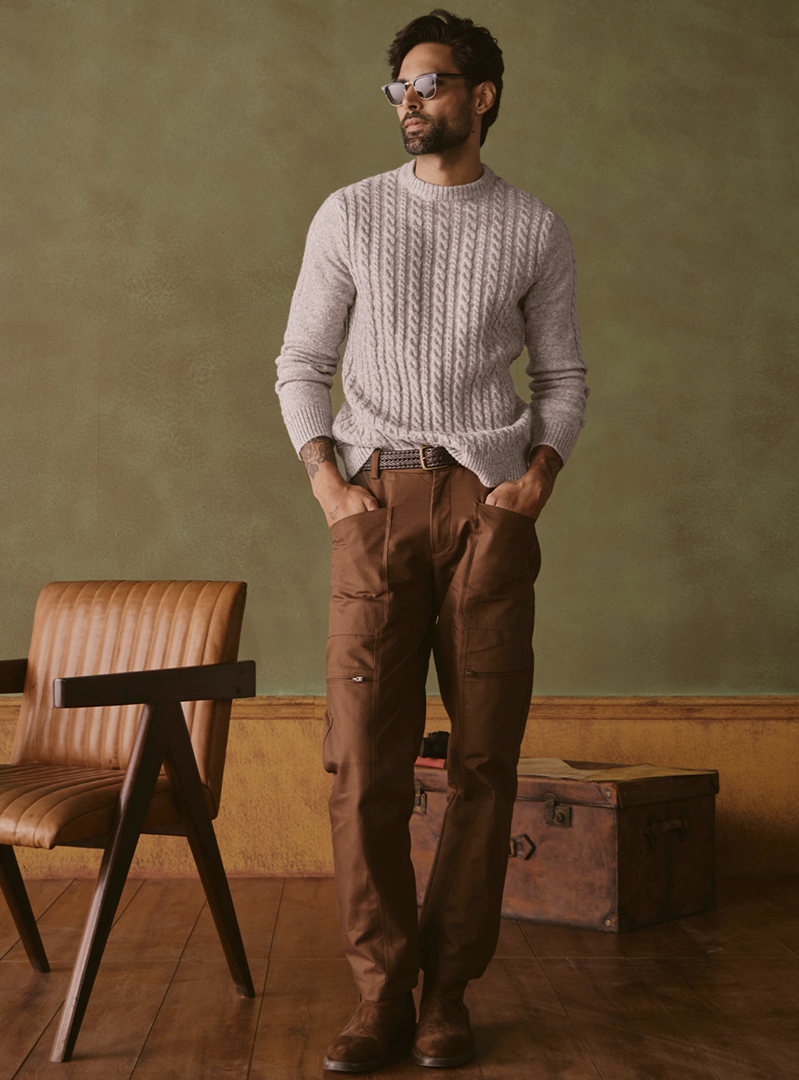 Quarry Beige Cable Pullover