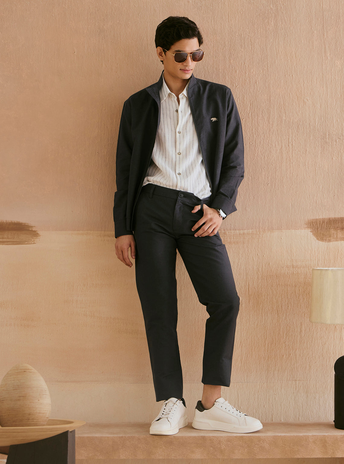 Eclipse Black Cotton Linen Trousers