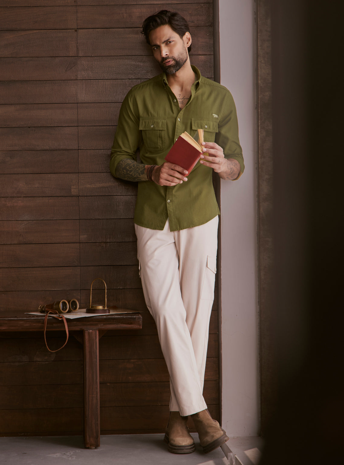 Field Olive Explorer Cotton Shirt