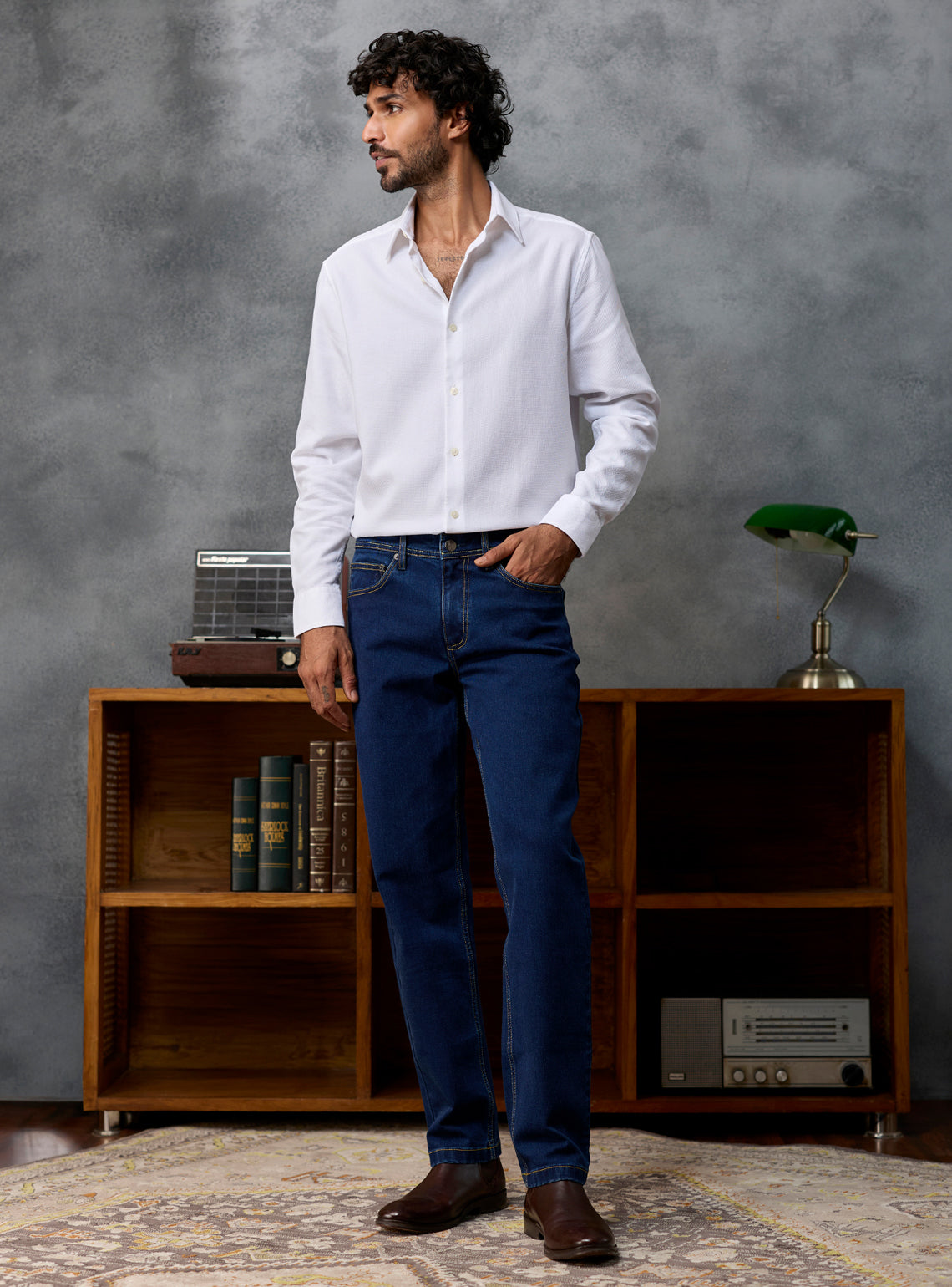 Ink Navy Triblend Denim Jeans