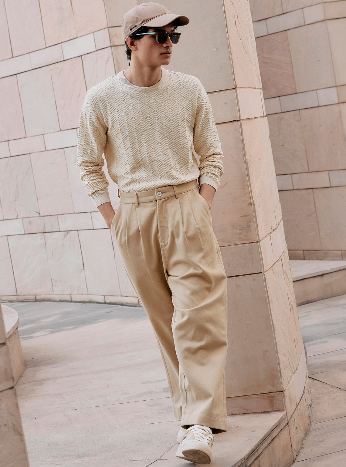 Nomad Off-White Cotton Wool Pullover