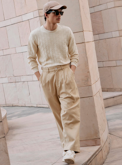 Nomad Off-White Cotton Wool Pullover