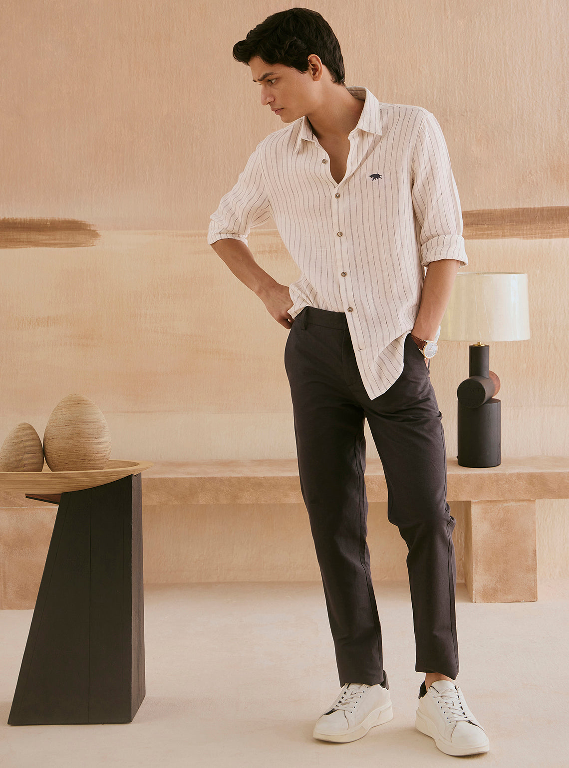 Vanilla Ink Stripe Linen Shirt