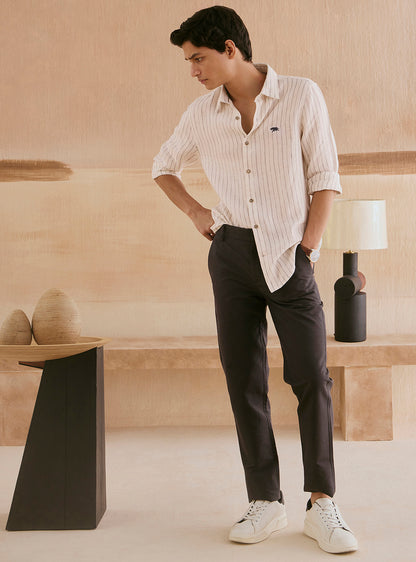 Vanilla Ink Stripe Linen Shirt