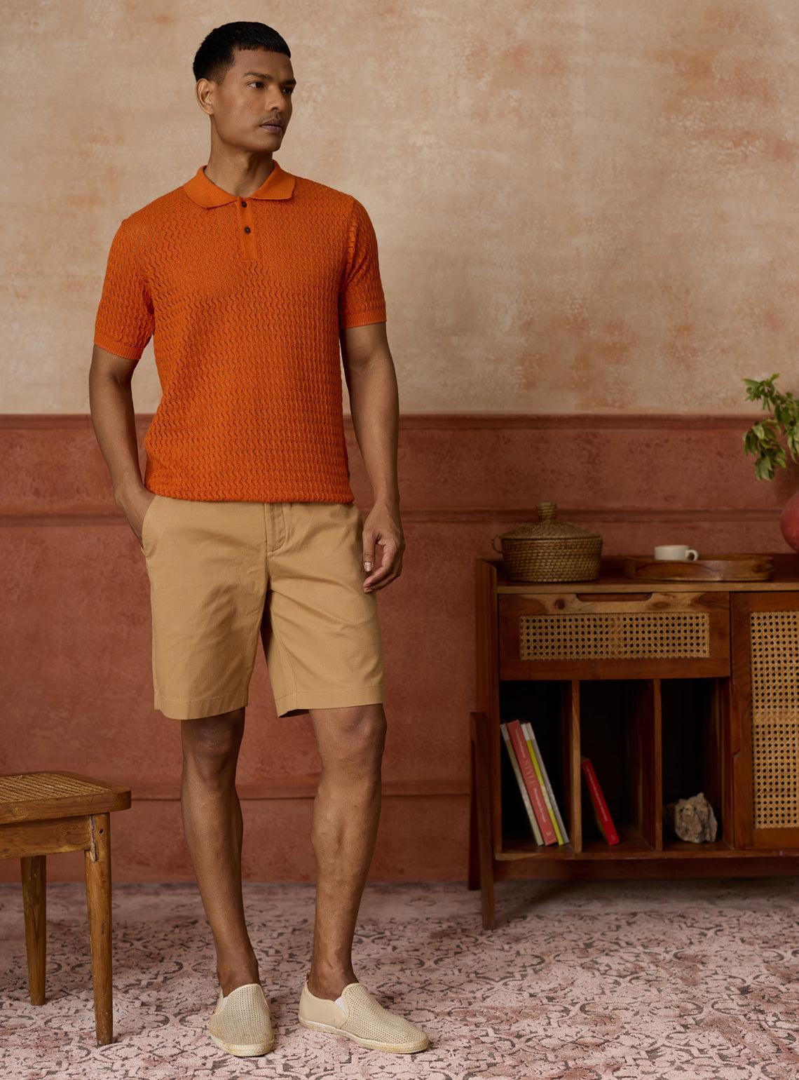 Earthen Rust Grindle Cotton Polo