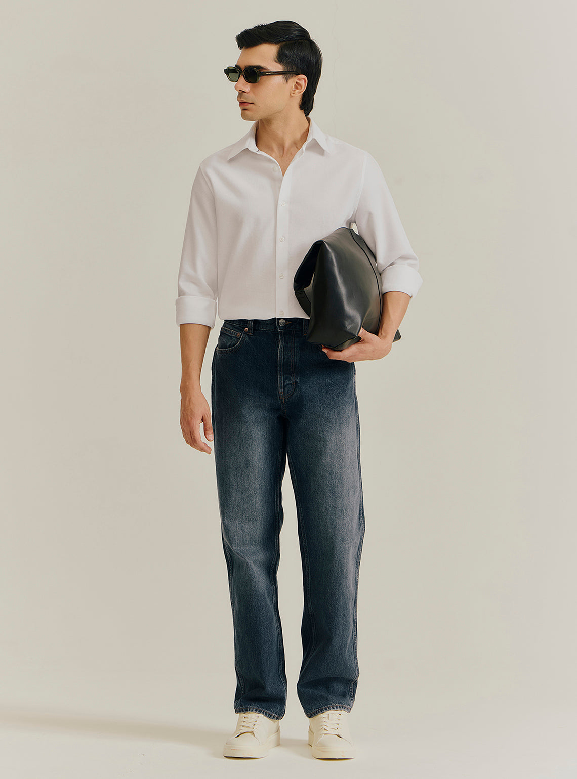 Salt White Cotton Dobby Shirt