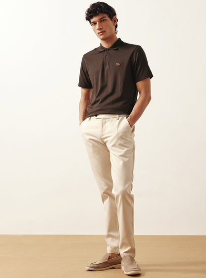 Cocoa Brown Cotton Polo
