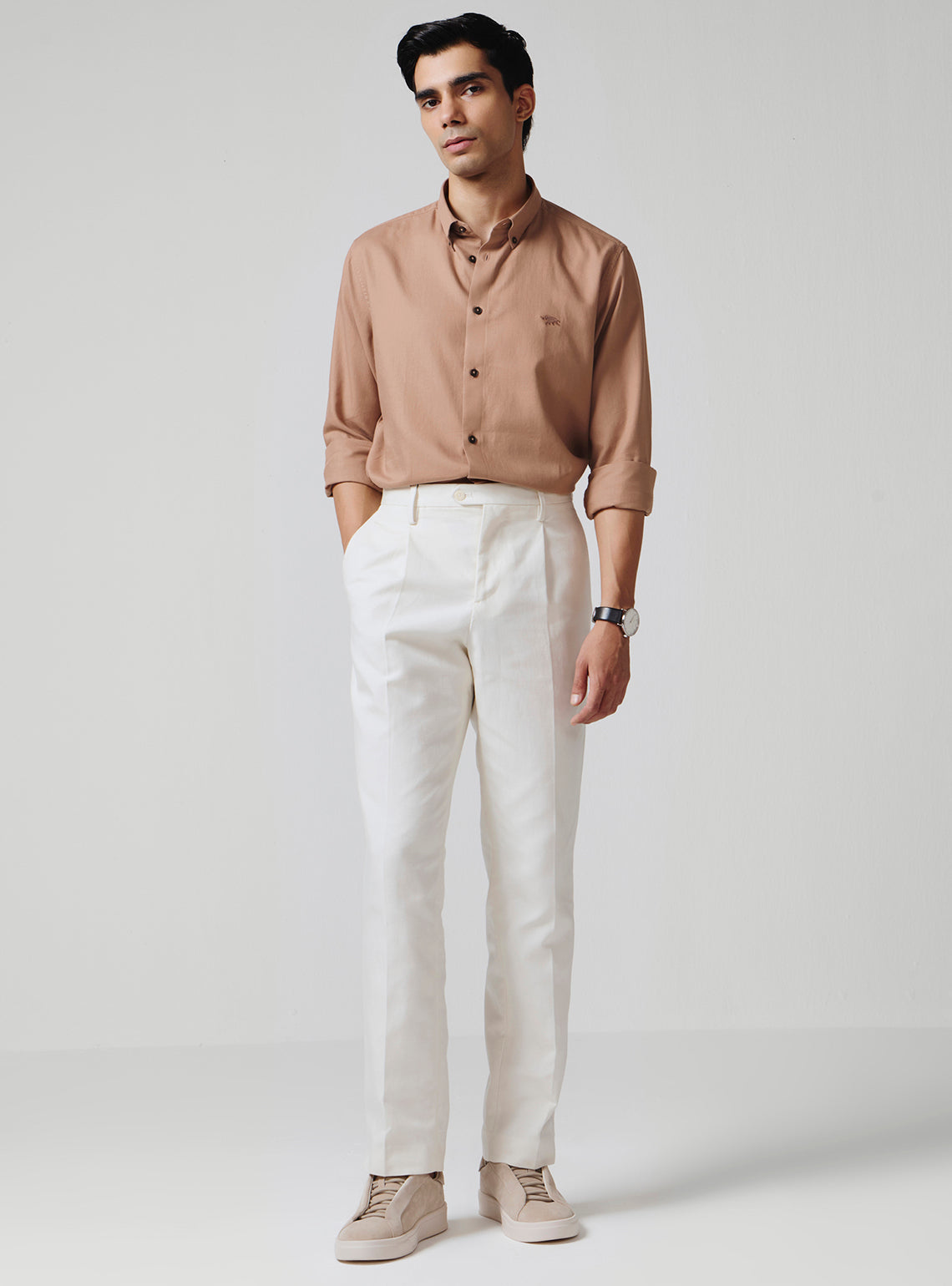Roman Brown Cotton Shirt