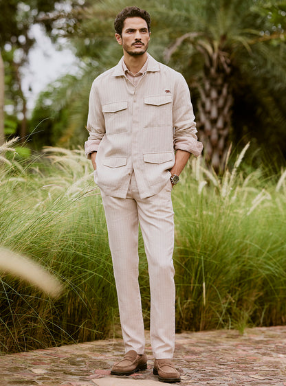Marble Khaki Linen Trousers