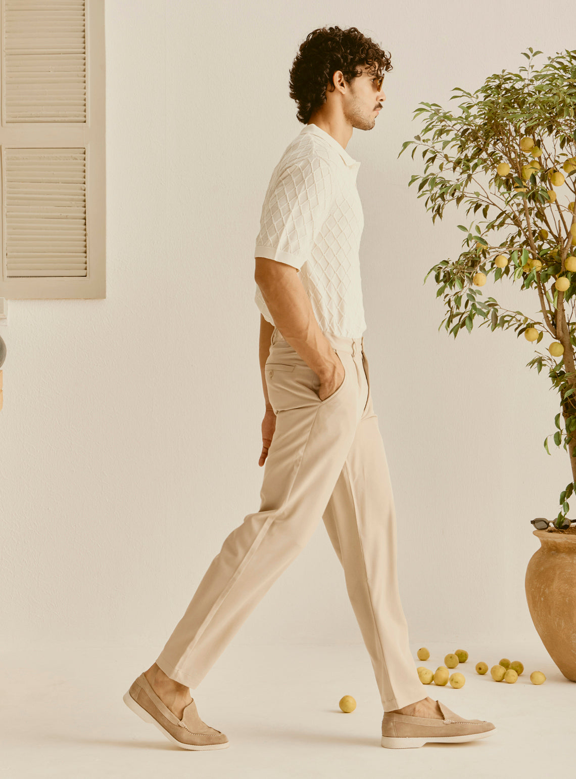 Dubrovnik White Cotton Knit Polo
