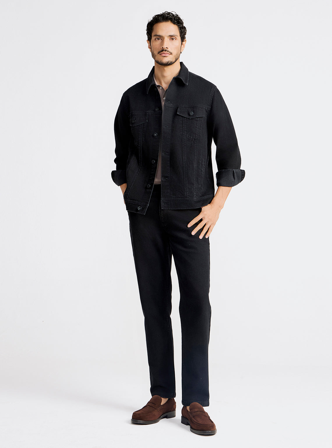 Onyx Black Cotton Blend Jeans