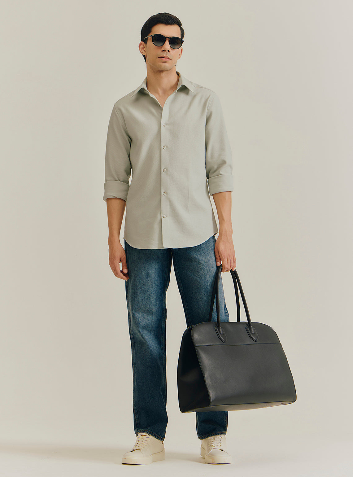 Leaf Green Cotton Dobby Shirt