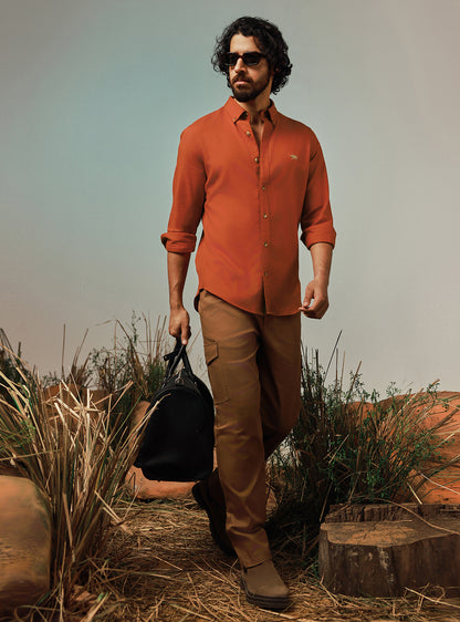 Ember Rust Cotton Twill Shirt