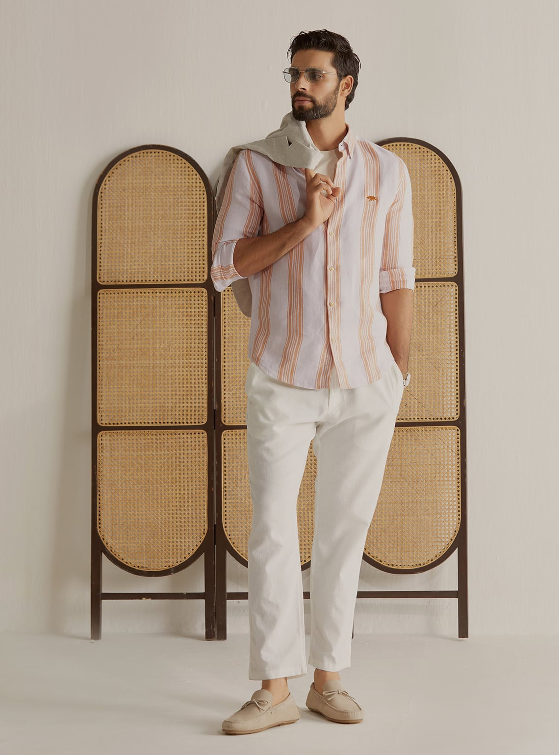 Andamen Sundowner Stripe Linen Shirt Andamen Sundowner Stripe Linen Shirt