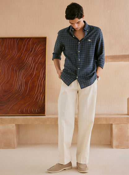 Pacific Gold Check Linen Shirt