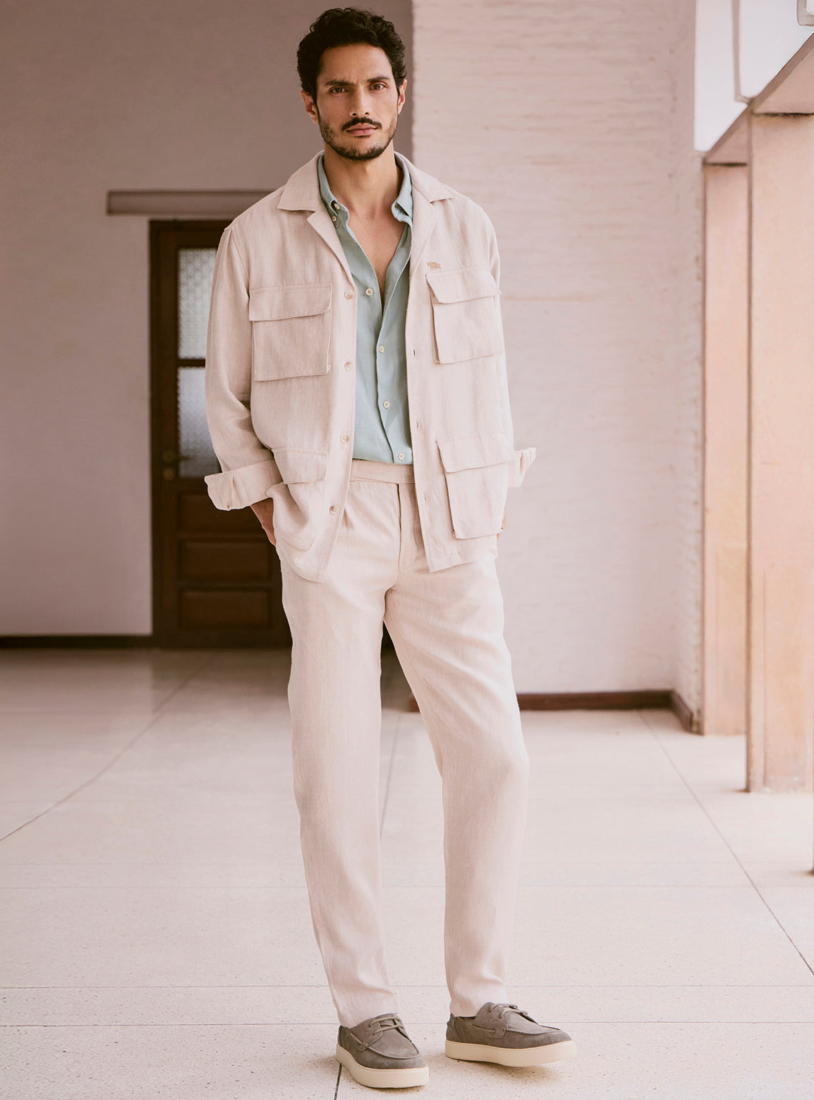 Gallery Beige Linen Jacket