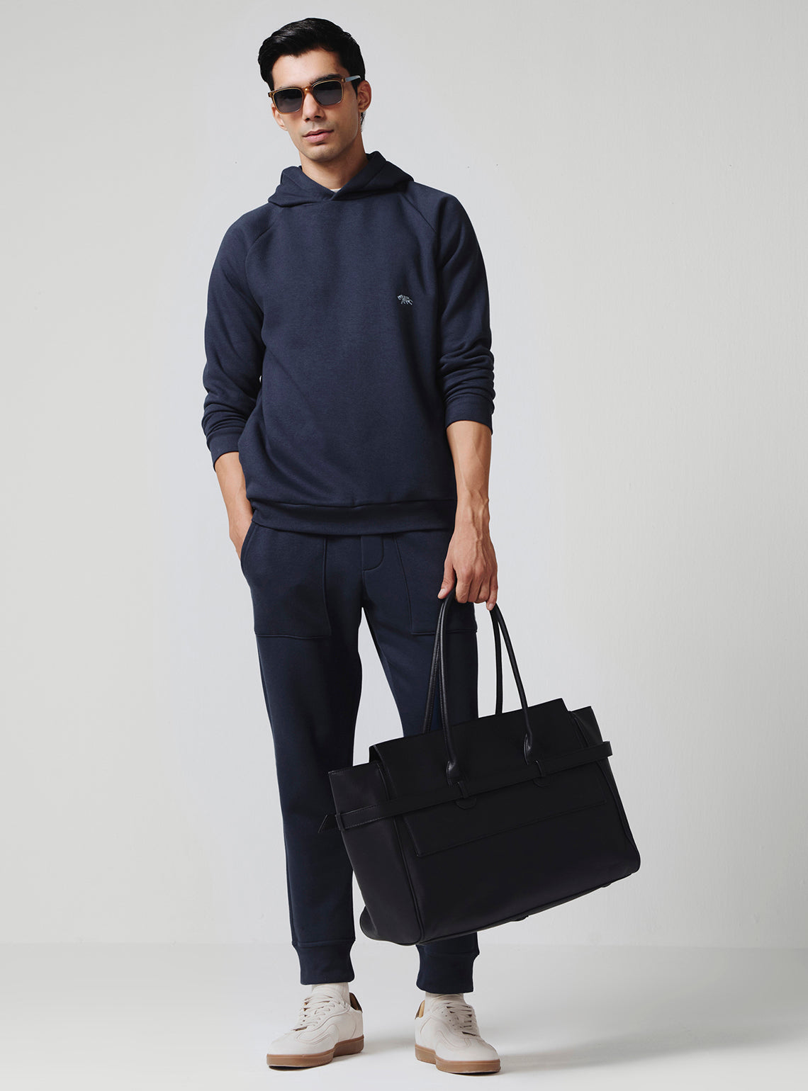 Mirage Navy Cotton Poly Hoodie