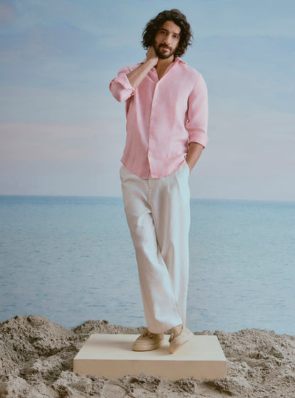 Blush Pink Linen Structure Shirt