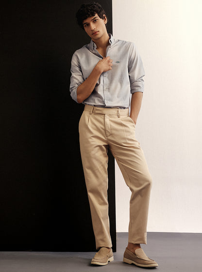 Grey Fade Cotton Melange Shirt