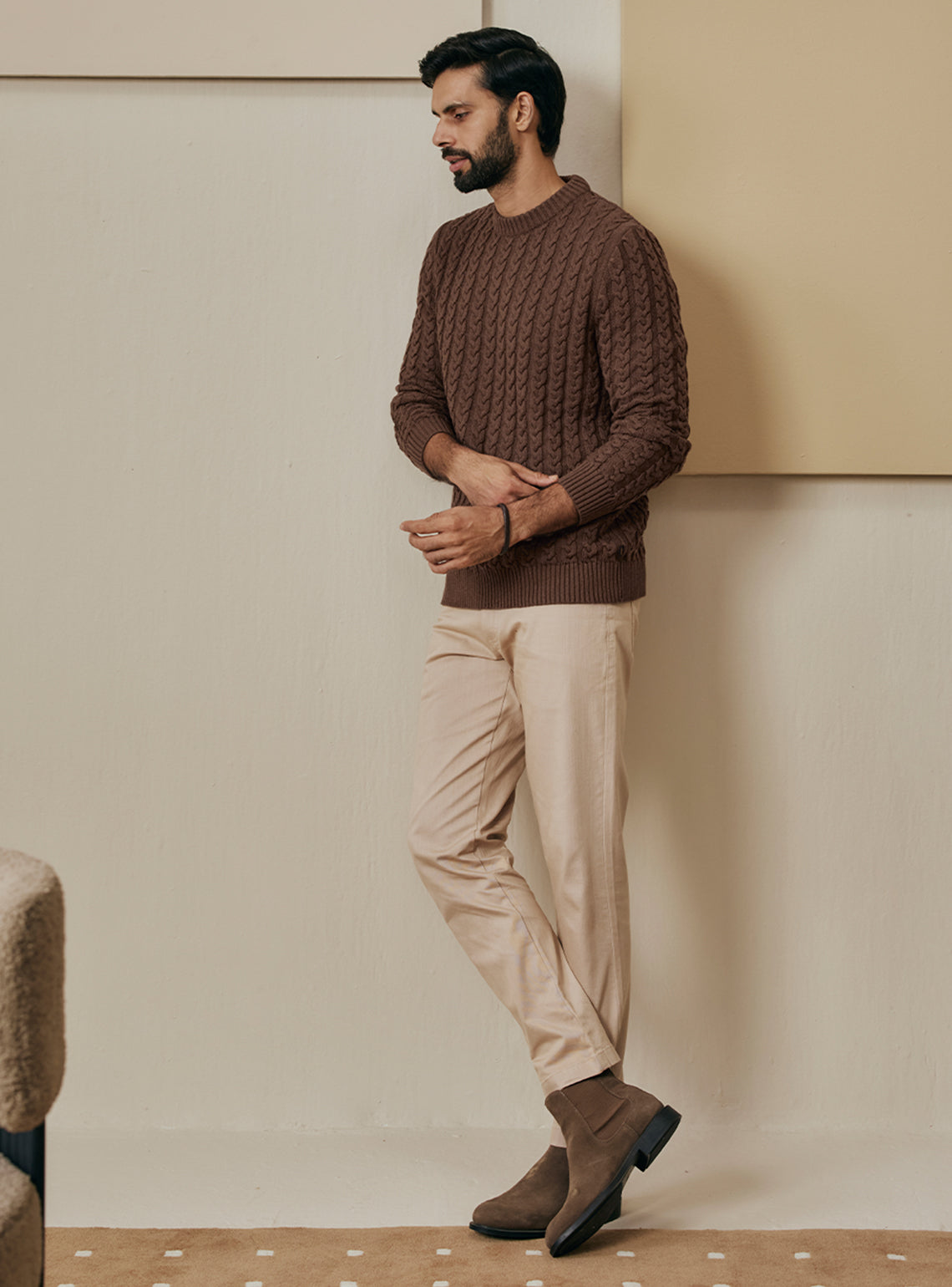 Earthy Brown Cotton Pullover