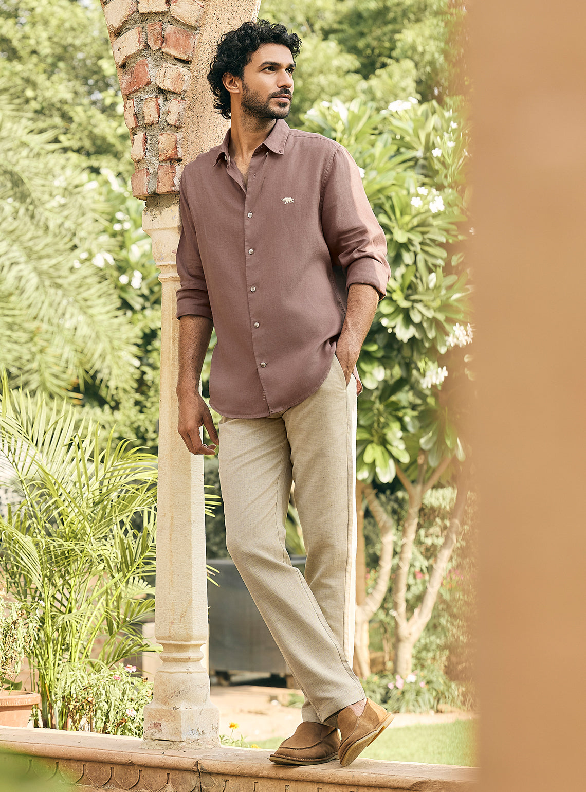Teak Cotton Linen Trousers
