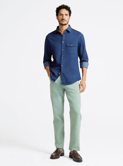 Opal Green Cotton Blend Jeans