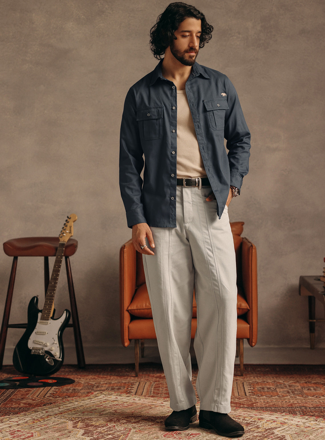 Storm Blue Cotton Shirt