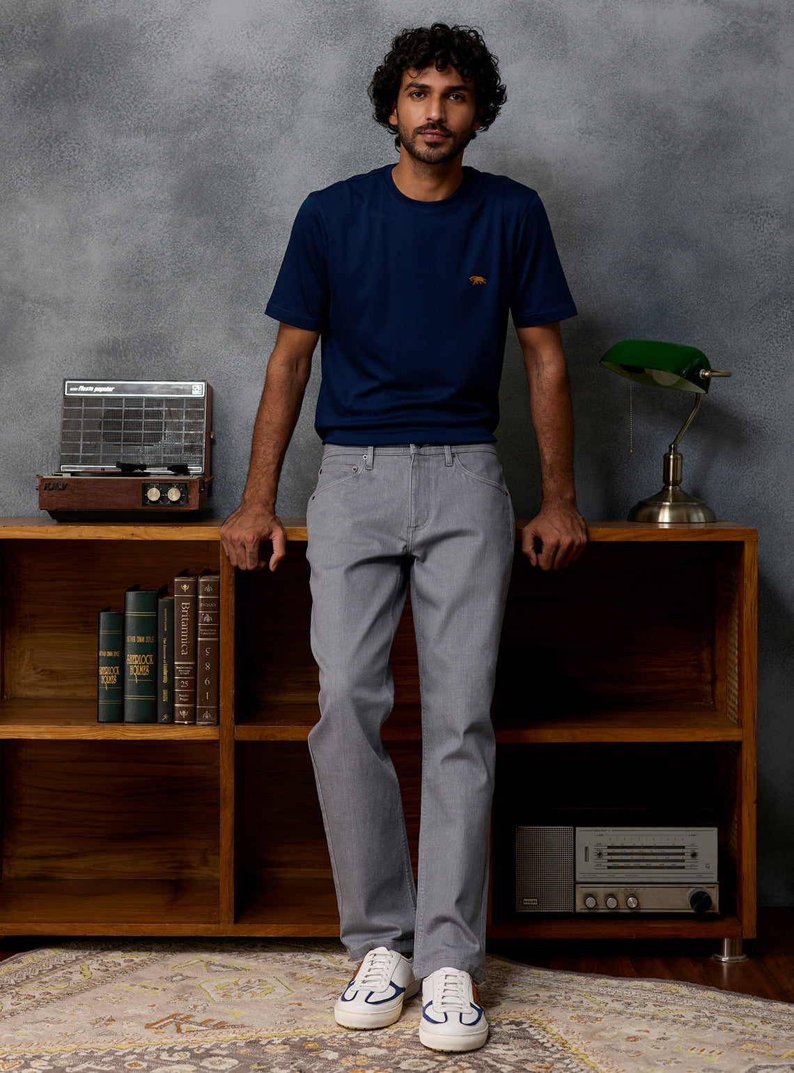 Smoke Grey Cotton Viscose Denim Jeans