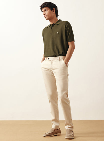 Bronze Olive Cotton Viscose Knit Polo