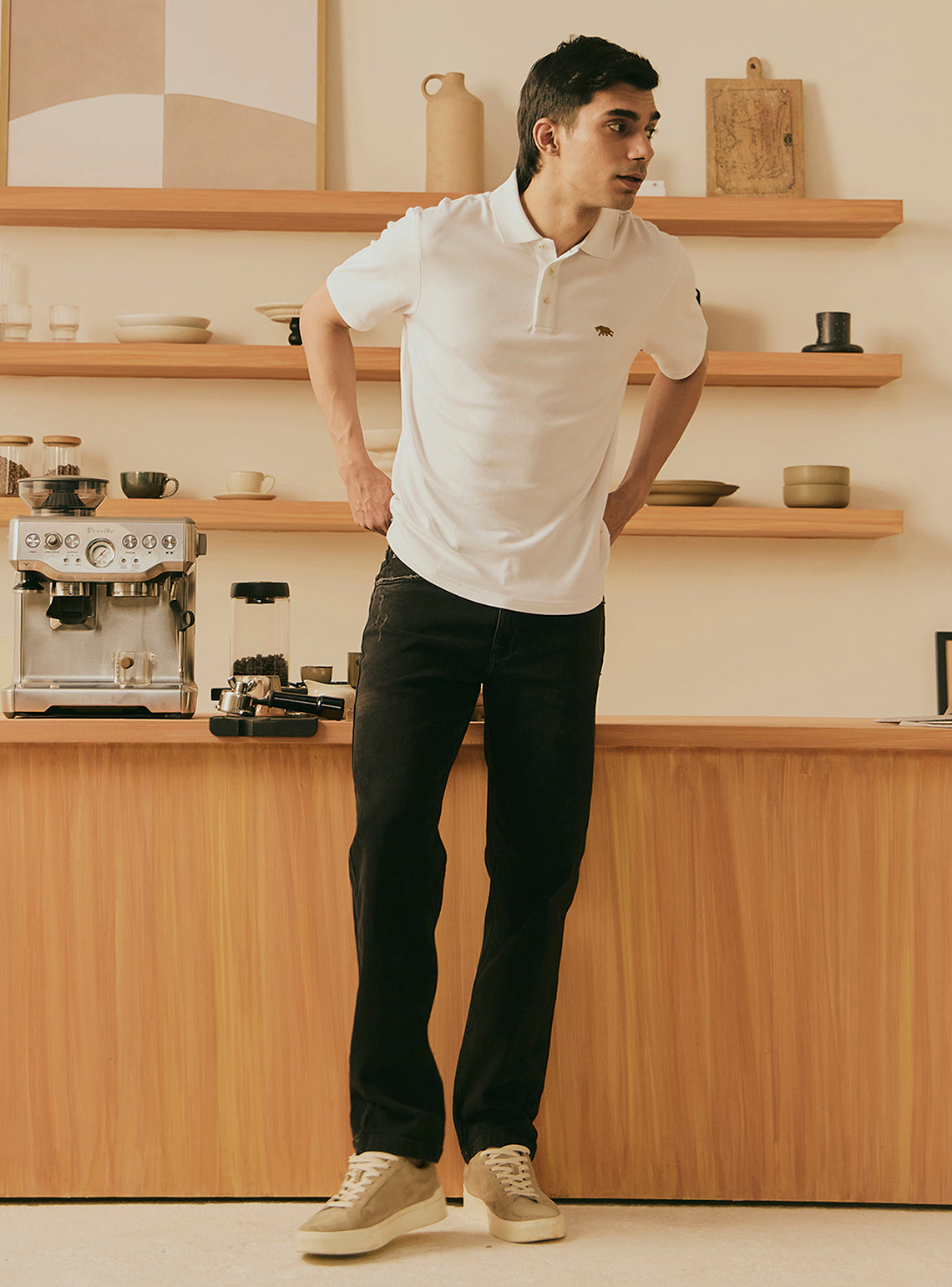 Cream White Supima Cotton Polo