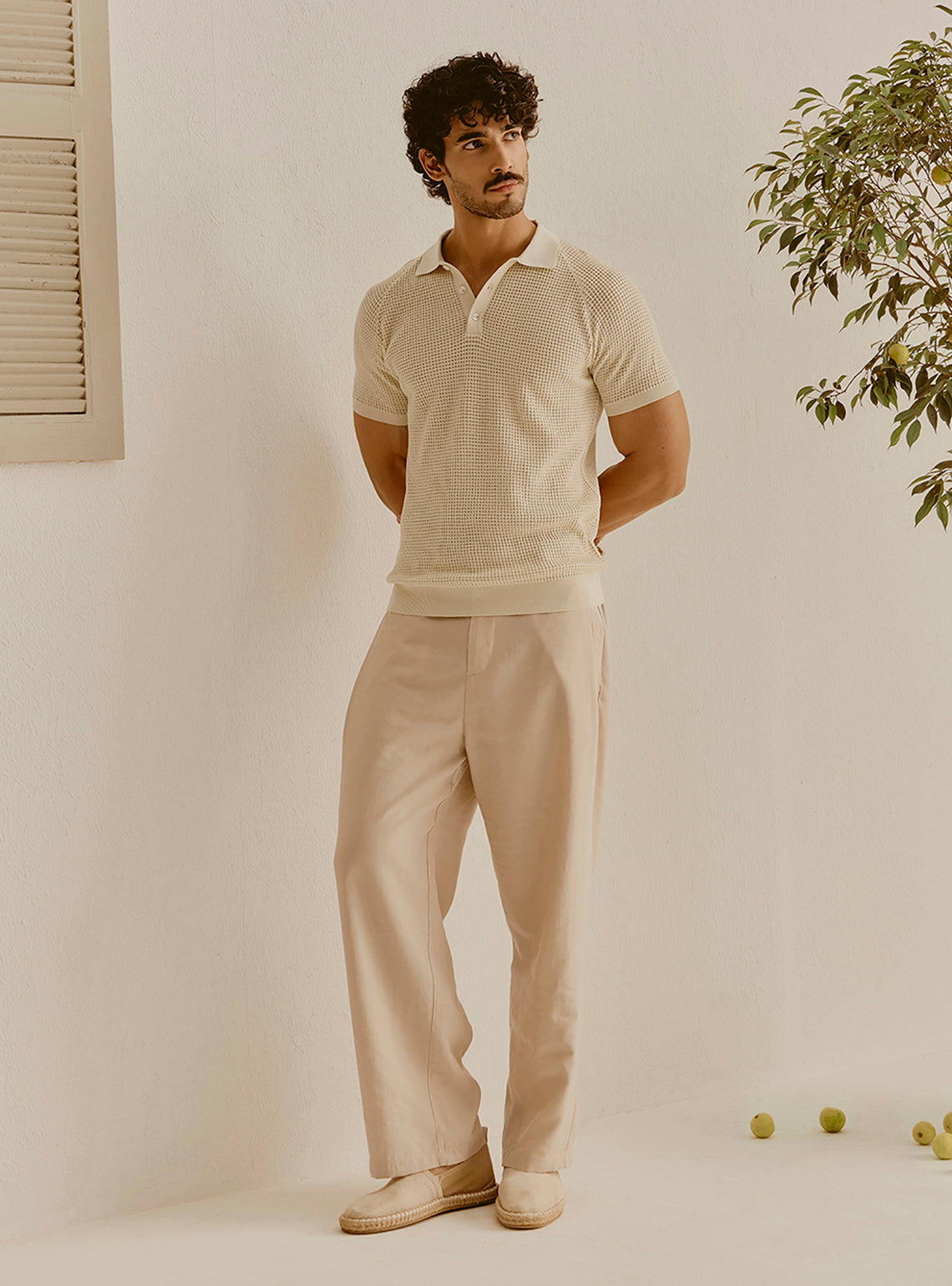 Sardinia Off-White Cotton Knit Polo