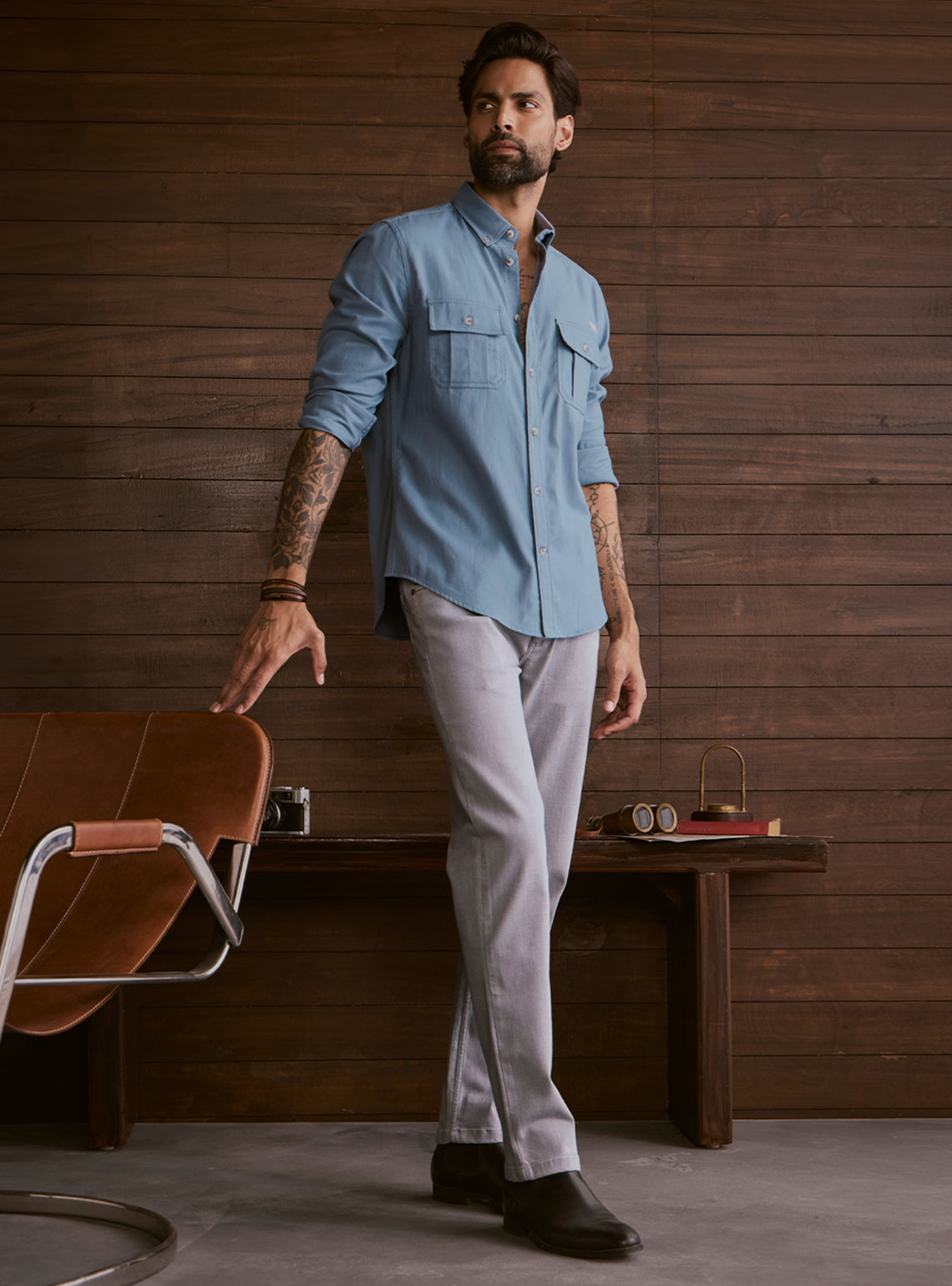 Glacier Blue Explorer Cotton Shirt