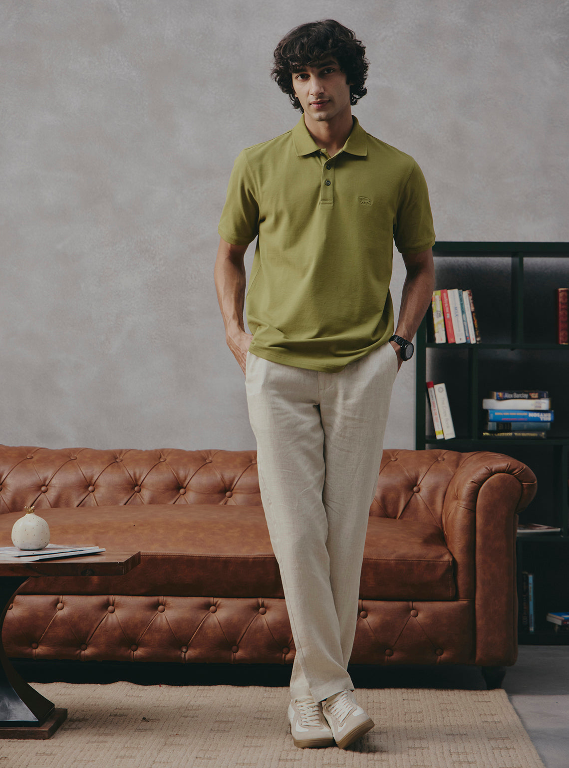 Pistachio Mint Cotton Stretch Polo