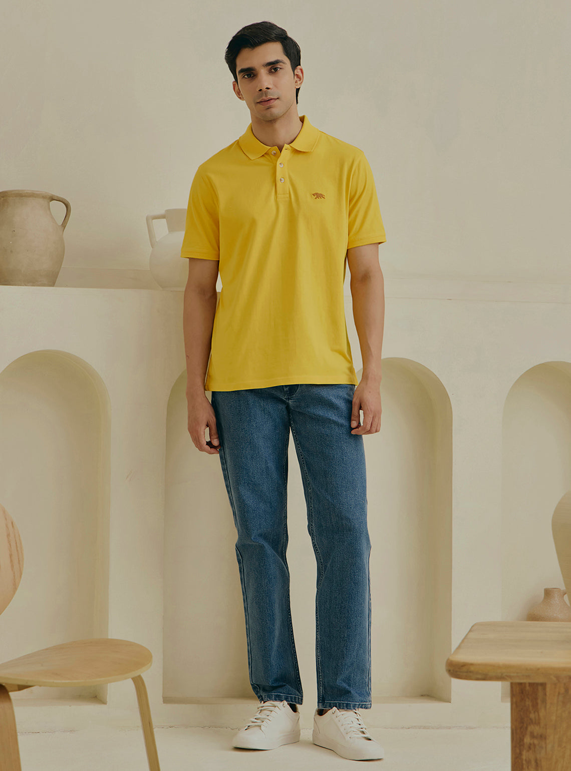 Turmeric Mustard Cotton Polo