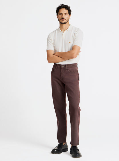 Burnt Burgundy Cotton Blend Jeans