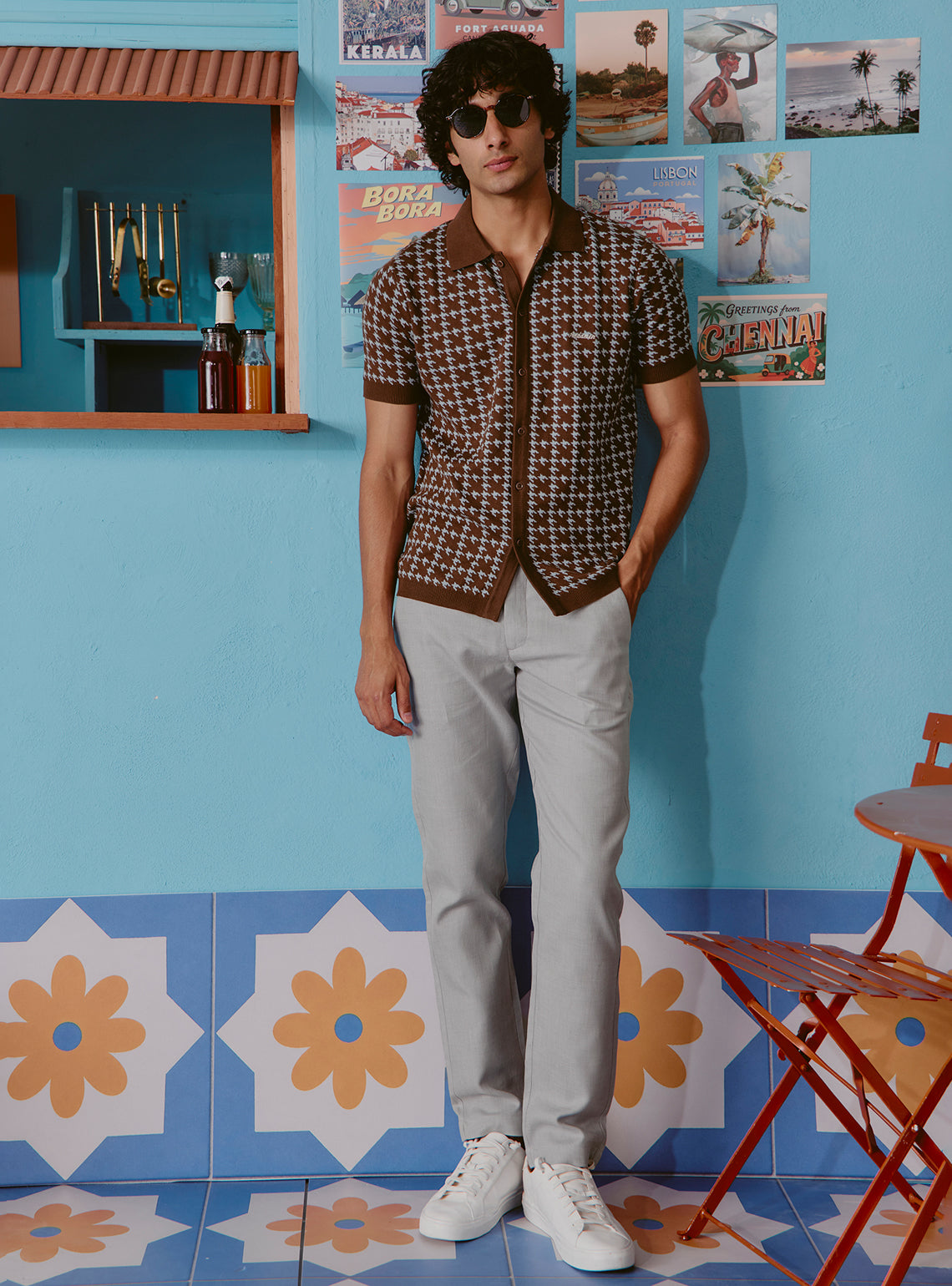Old Fashioned Brown Cotton Knit Shirt