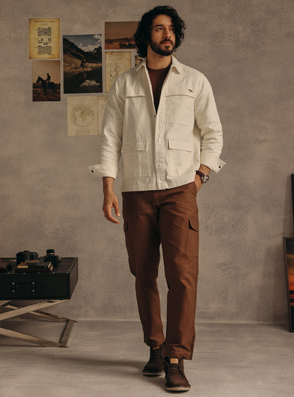 Malta Off White Cotton Overshirt