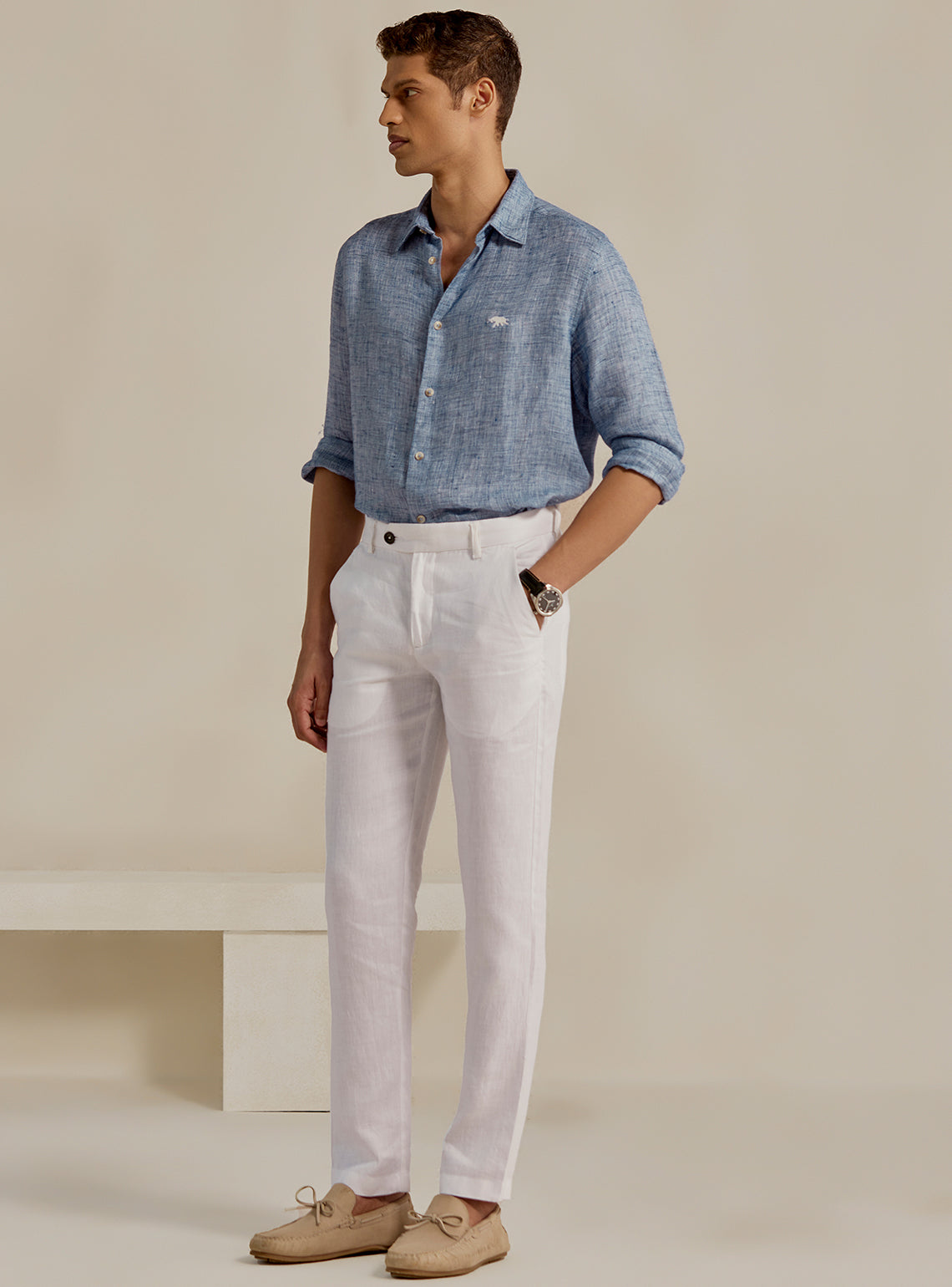 Ocean Wave European Linen Shirt