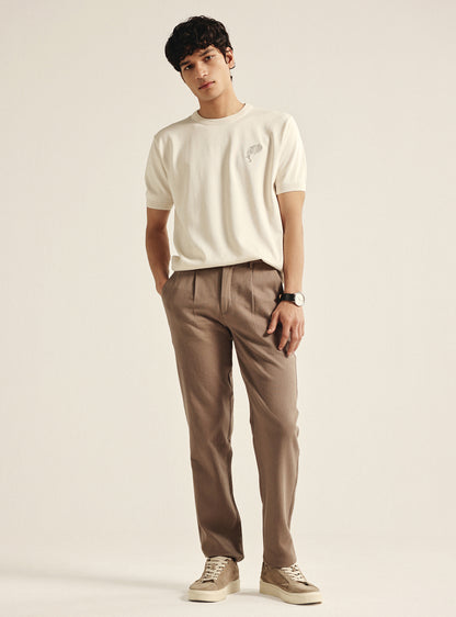 Ivory White Cotton Crew Tee