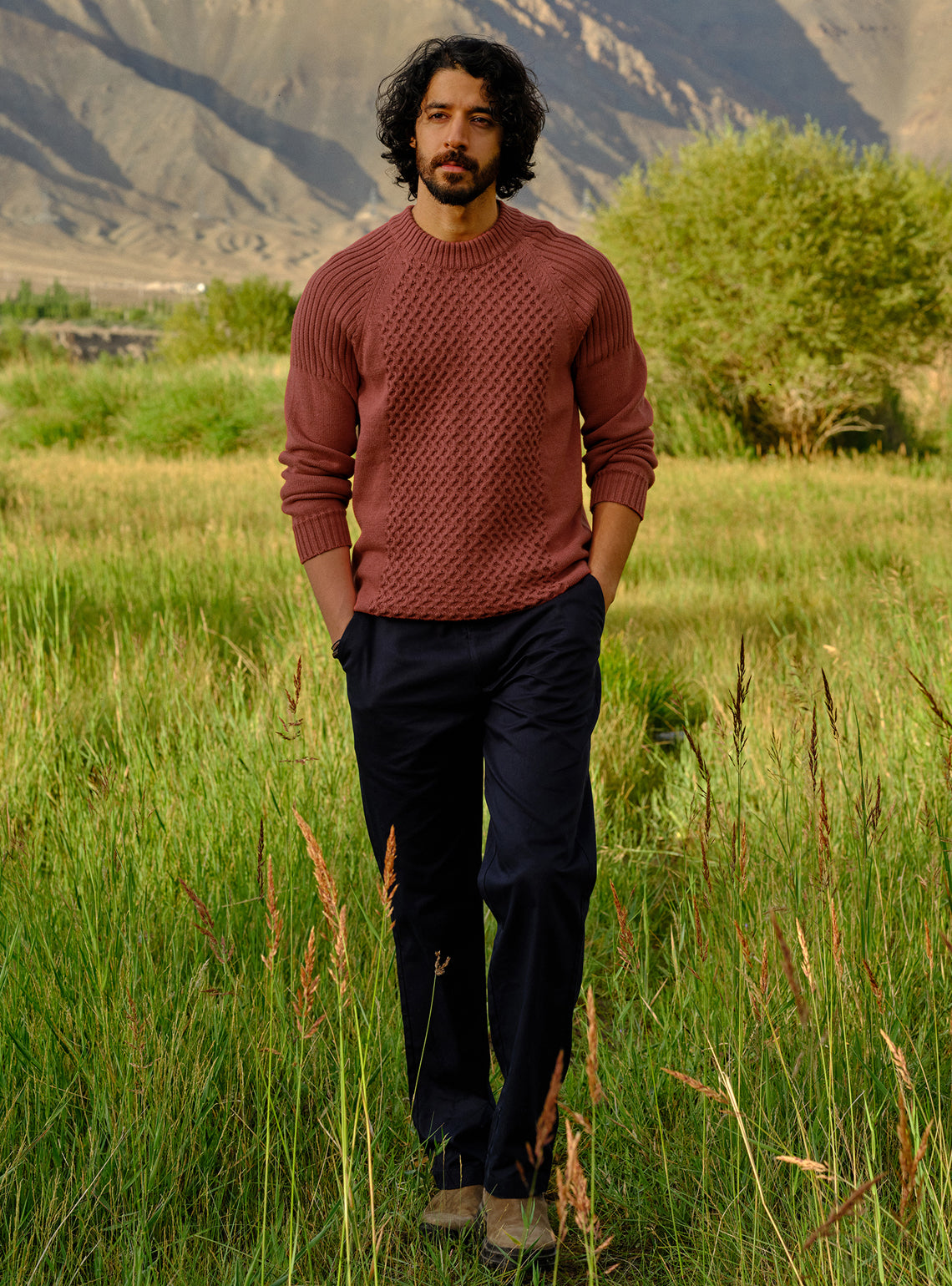 Sienna Rust Cotton Melange Pullover