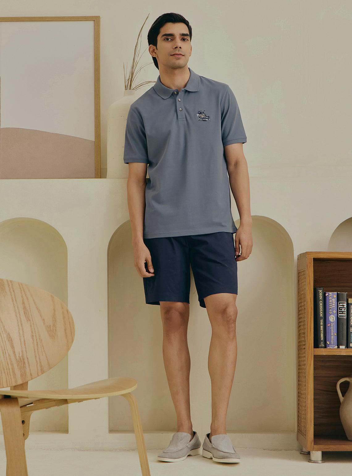 Juniper Grey Cotton Pique Polo