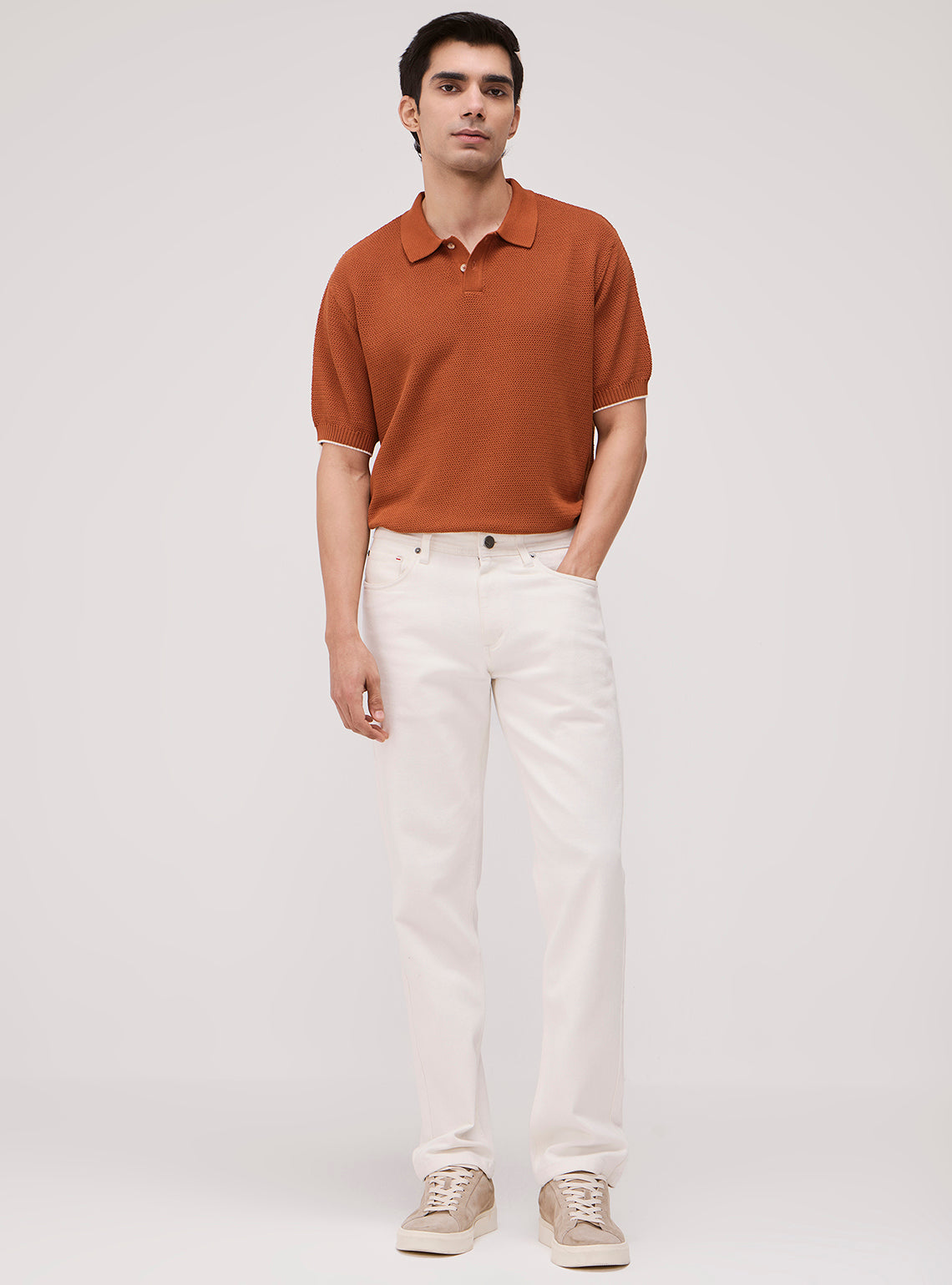 Walnut Brown Cotton Polo