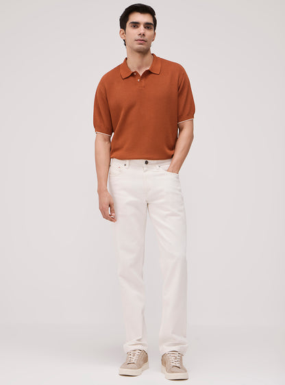Walnut Brown Cotton Polo