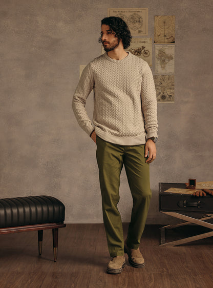 Madras Olive Cotton Canvas Cargo